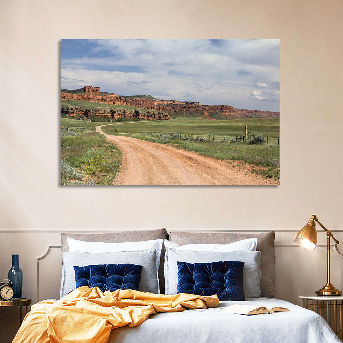 Kaycee Red Cliffs Wall Art in a room, landscape