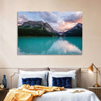 Turquoise Sunset at Lake Louise Wall Art