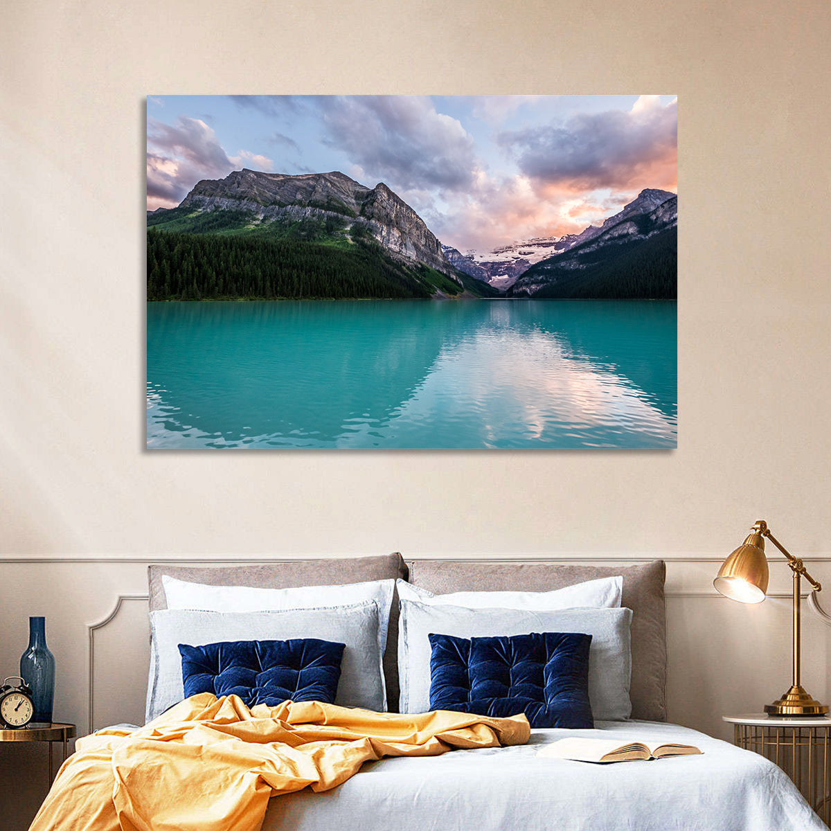 Turquoise Sunset at Lake Louise Wall Art