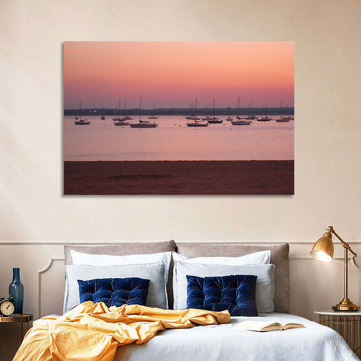 East Haven Beach Sunset Wall Art in a room, landscape