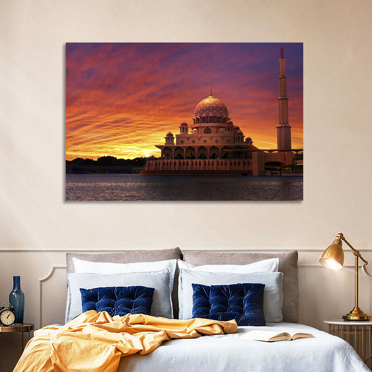 Putra Mosque at Sunset Wall Art in a room, landscape