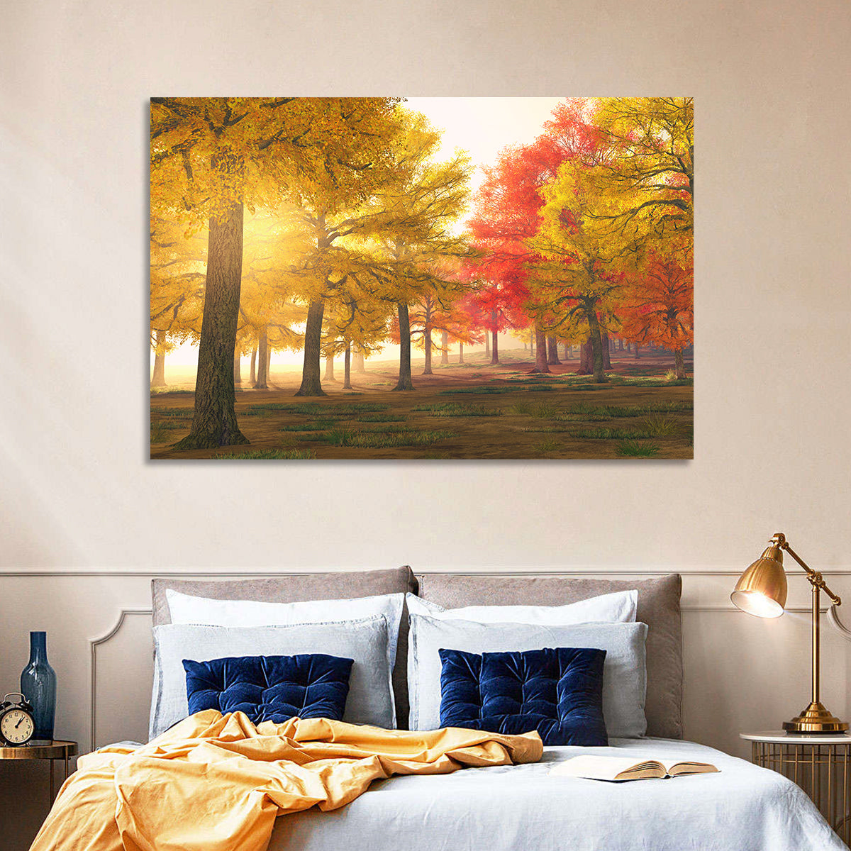 Foggy Autumn Forest Wall Art