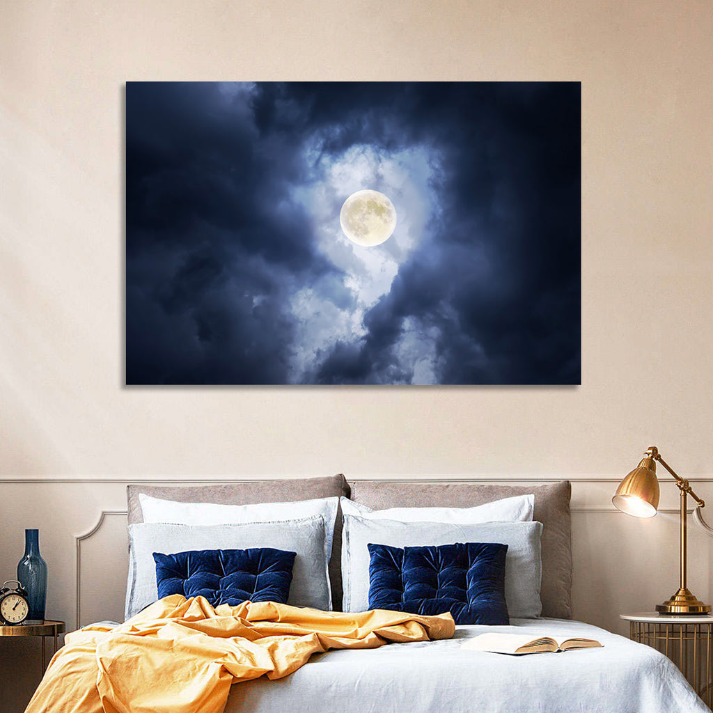 Supermoon Through Storm Clouds Wall Art