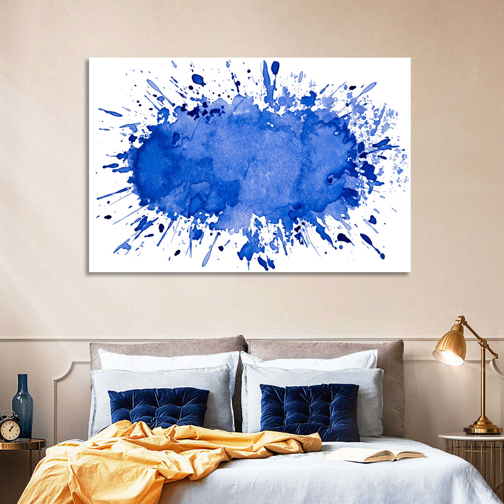 Blue Ink Splash Wall Art