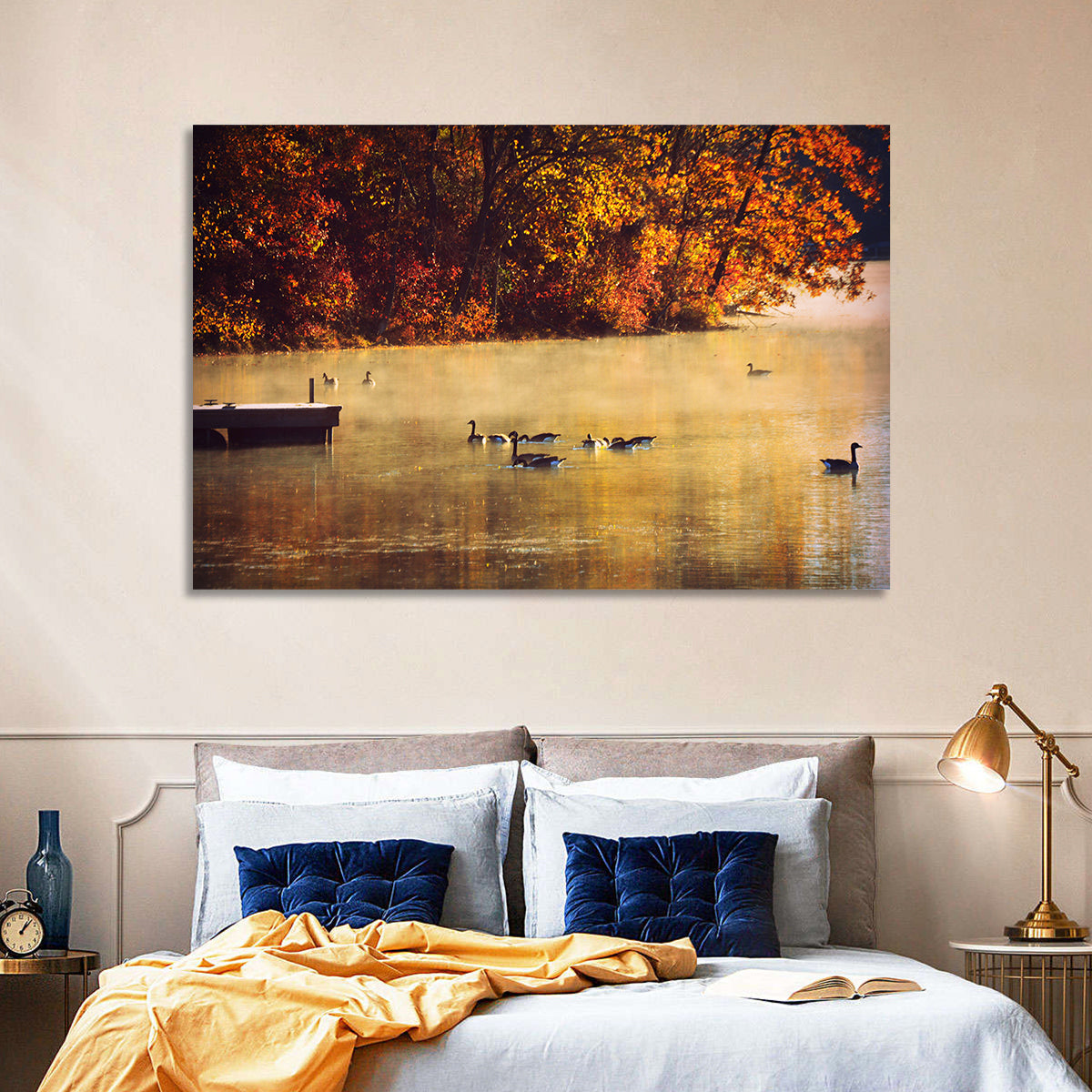Governor Dodge Misty Lake Wall Art in a room, landscape