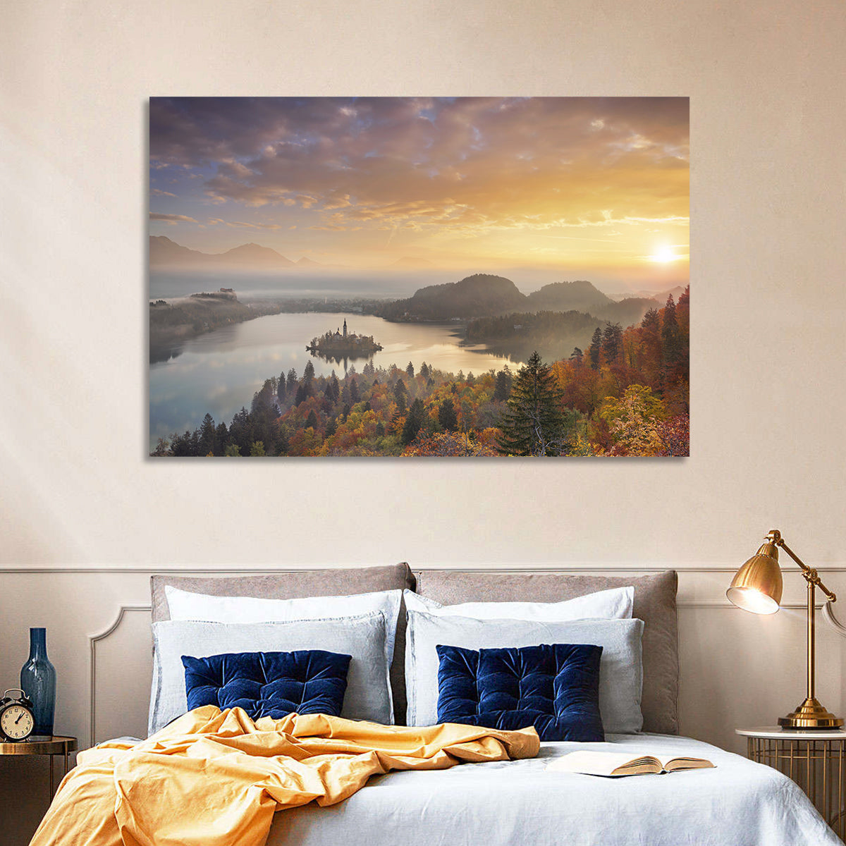 Autumn Morning at Lake Bled Wall Art