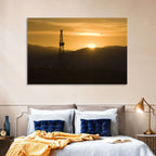 Sunrise Over Drilling Rig Wall Art
