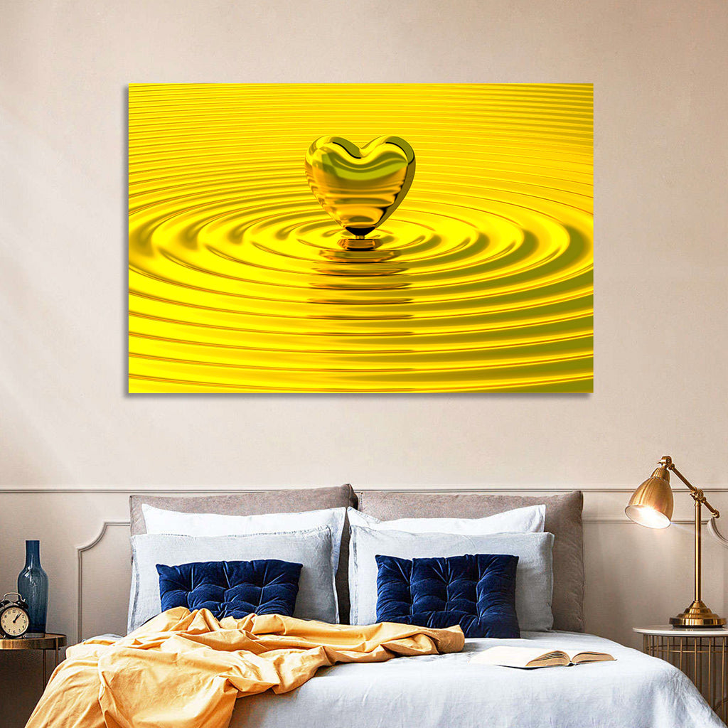 Golden Heart Ripples Wall Art