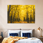 Yellow Autumn Forest Path Wall Art