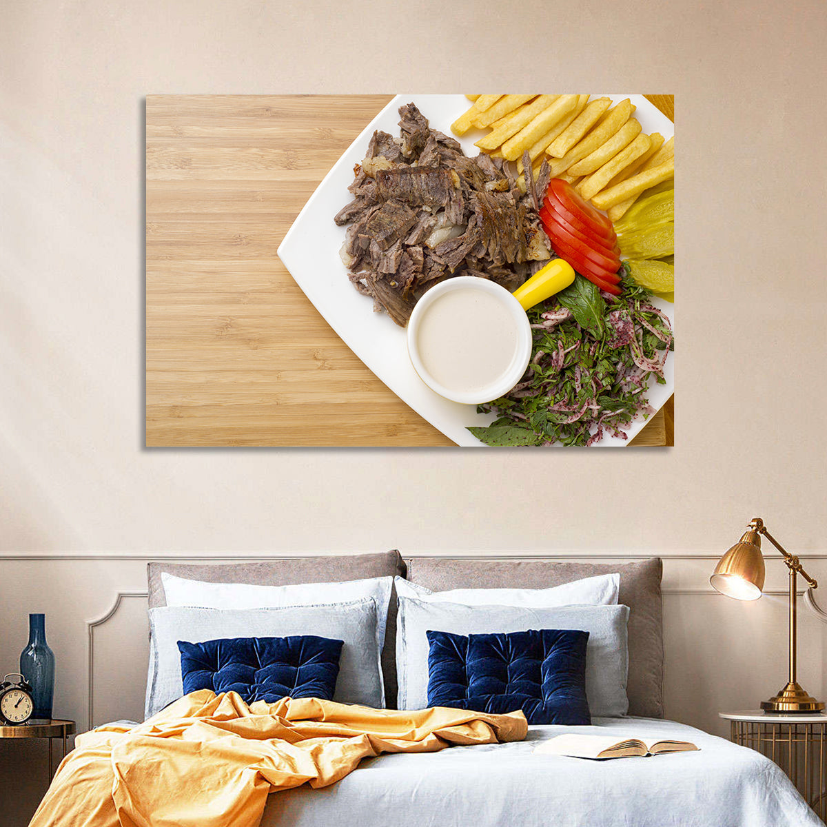 Shawarma and Fries Flat Lay Wall Art