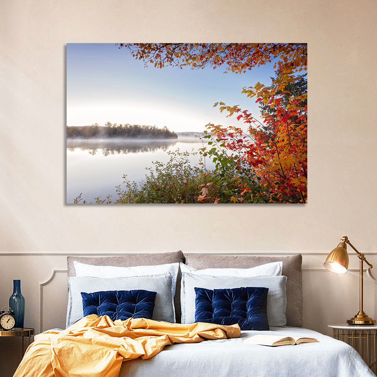 Algonquin Morning Mist Wall Art in a room, landscape