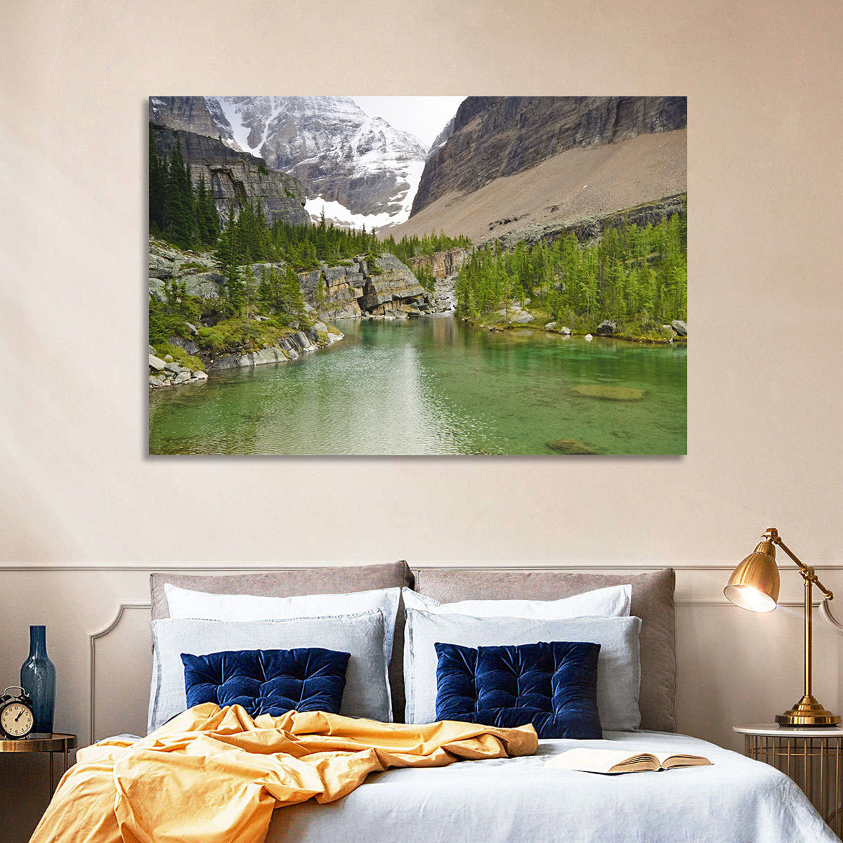 Lake Oesa Alpine View Wall Art in a room, landscape
