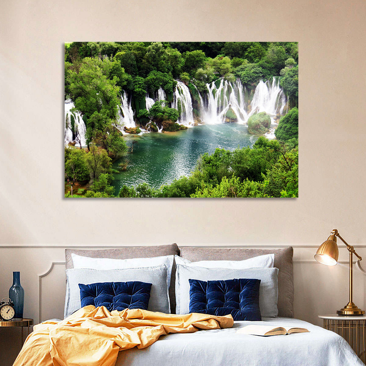 Kravice Falls Wall Art in a room, landscape