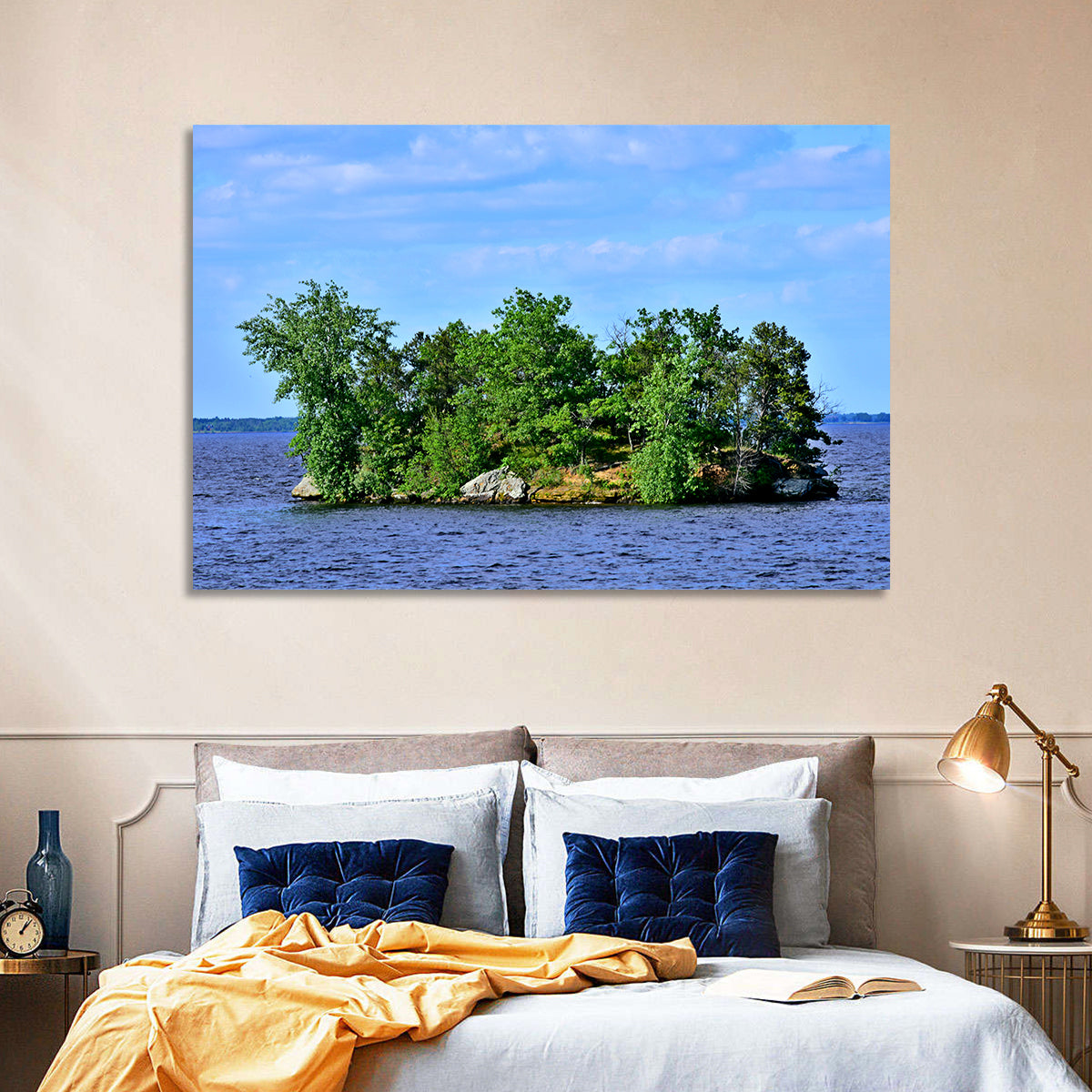 Petenwell Lake Island Wall Art in a room, landscape