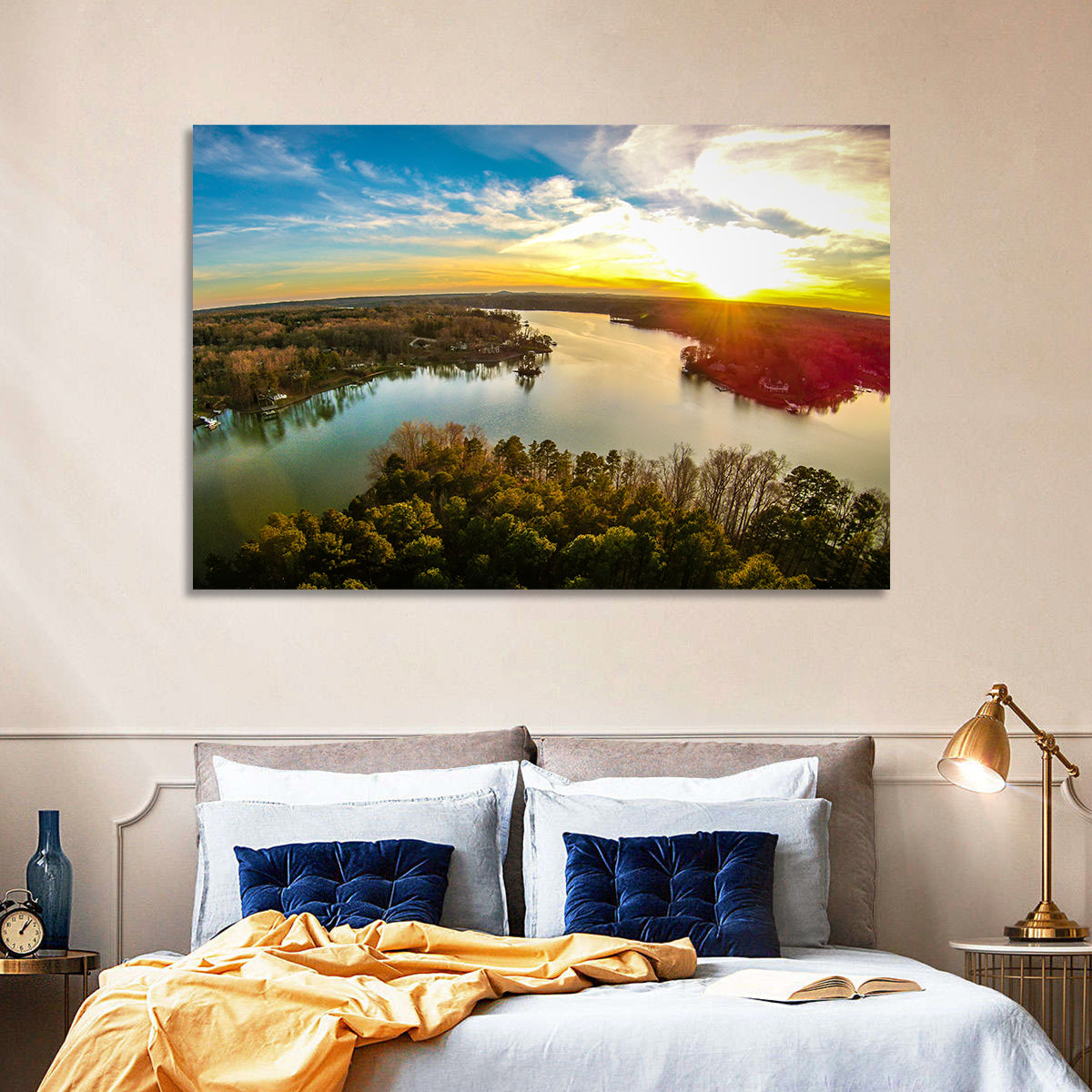 Lake Wylie Golden Sunset Wall Art
