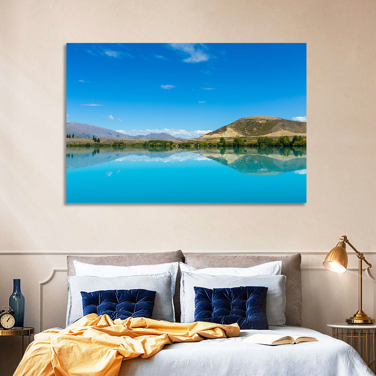 Lake Ruataniwha Wall Art in a room, landscape