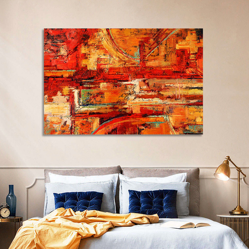Vibrant Impasto Color Blocks Wall Art