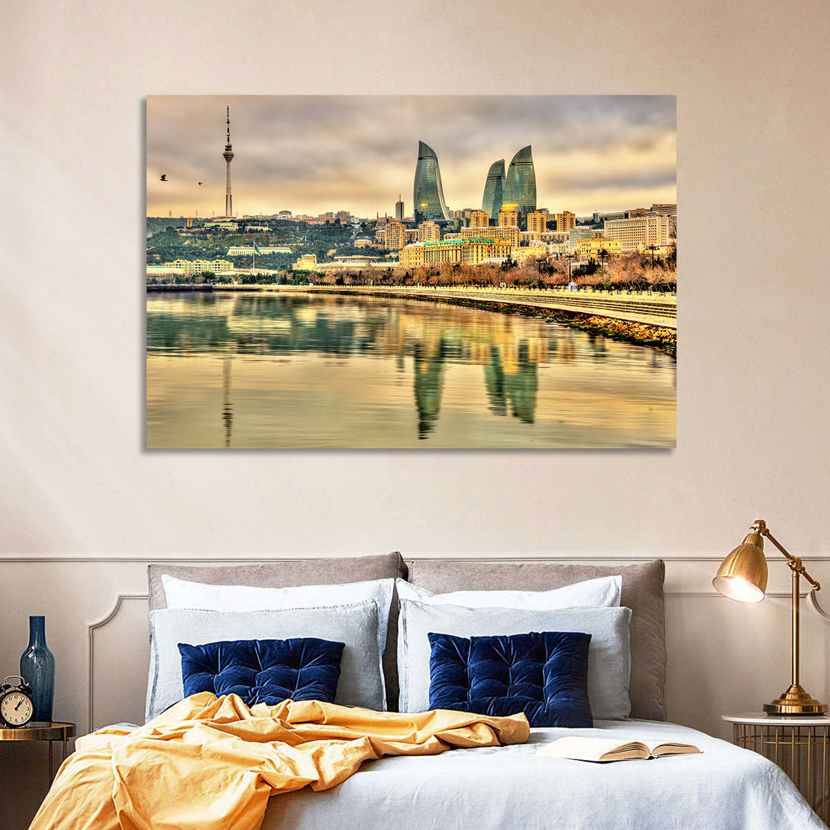 Baku Reflection Wall Art in a room, landscape