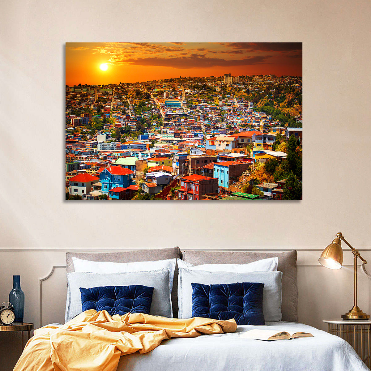 Valparaíso Hills Sunset Wall Art