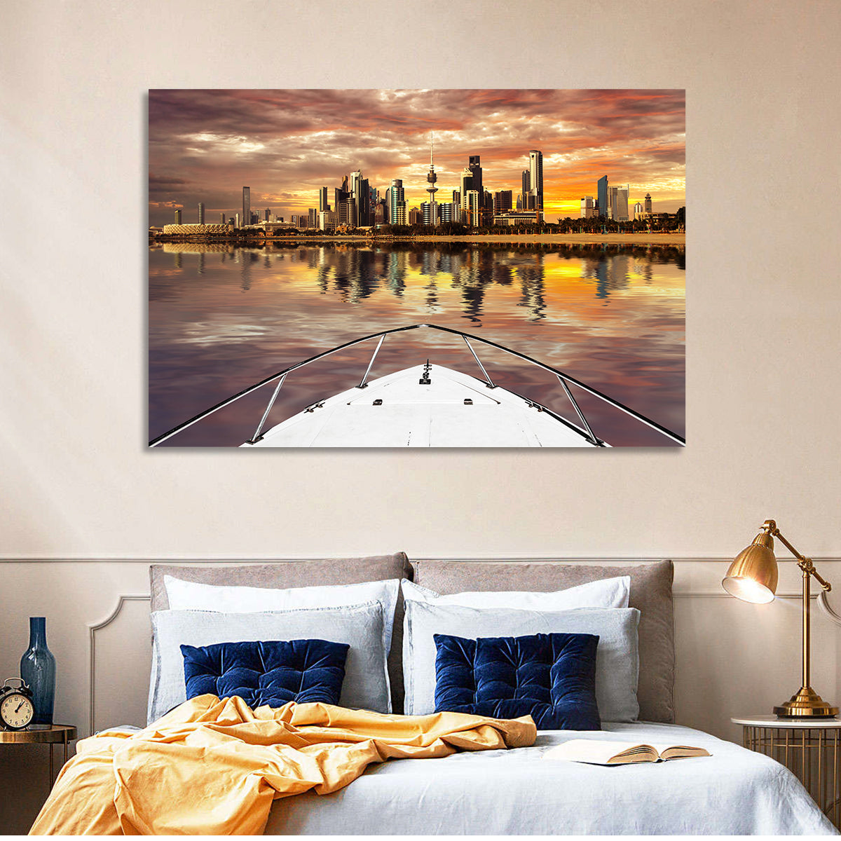 Kuwait City Skyline at Dusk Wall Art