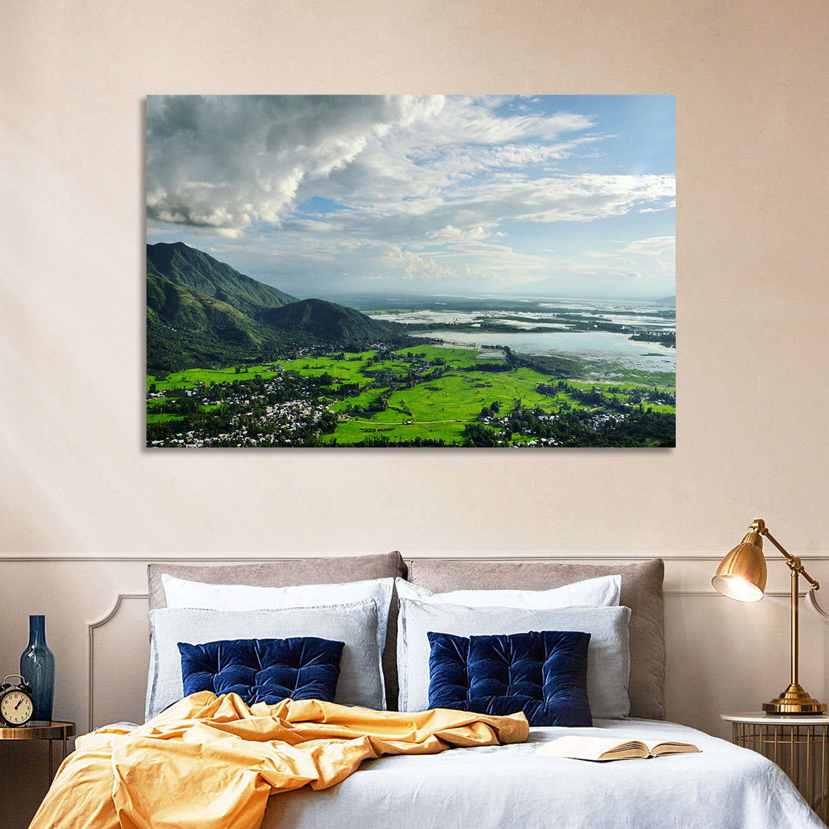 Wular Lake Wall Art in a room, landscape