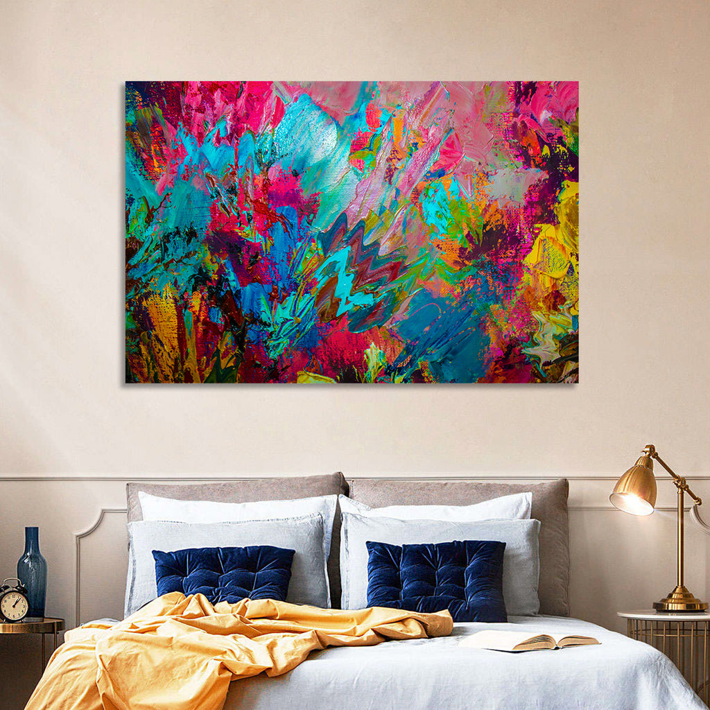Vibrant Impasto Color Burst Abstract Wall Art