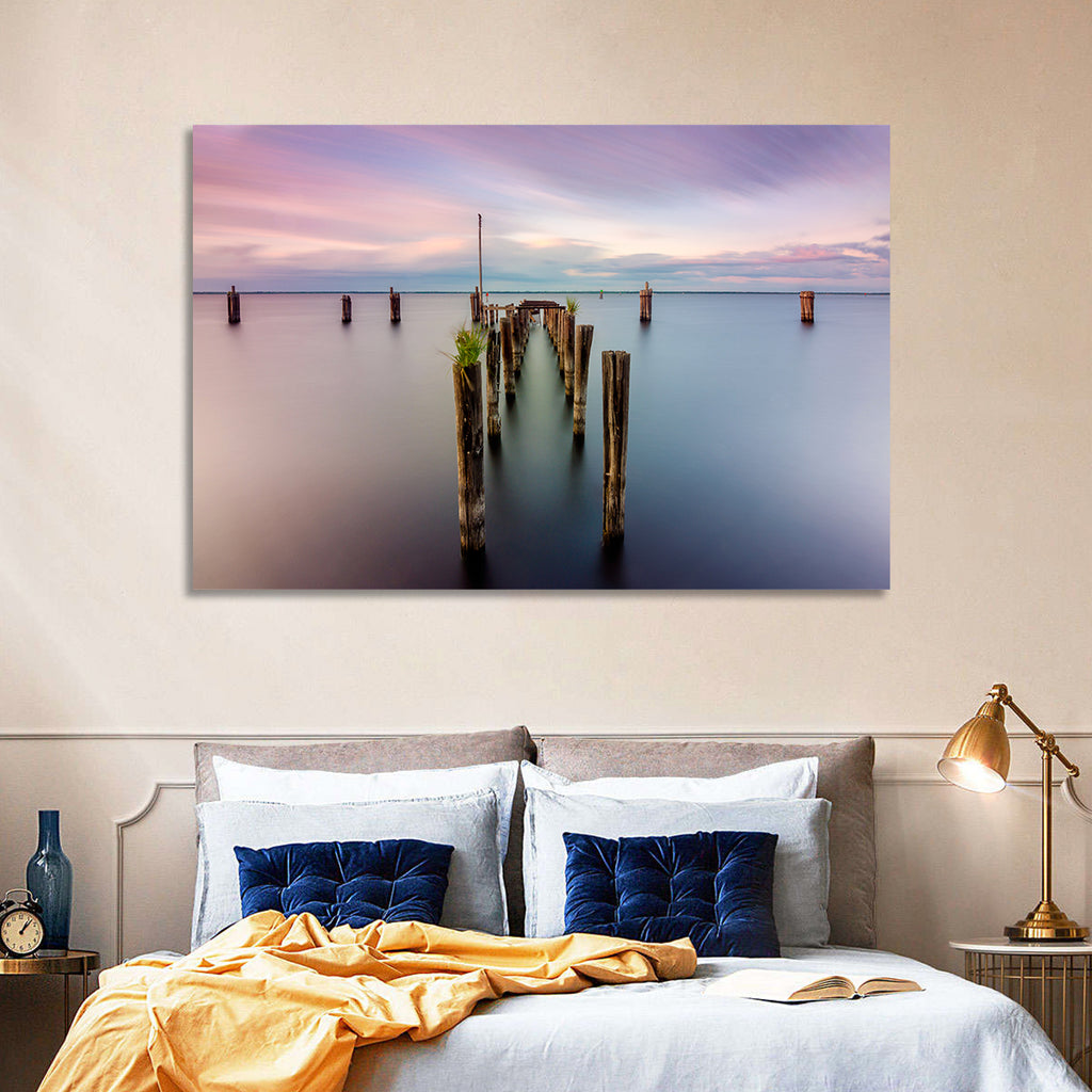 Lake Monroe Pier at Dusk Wall Art