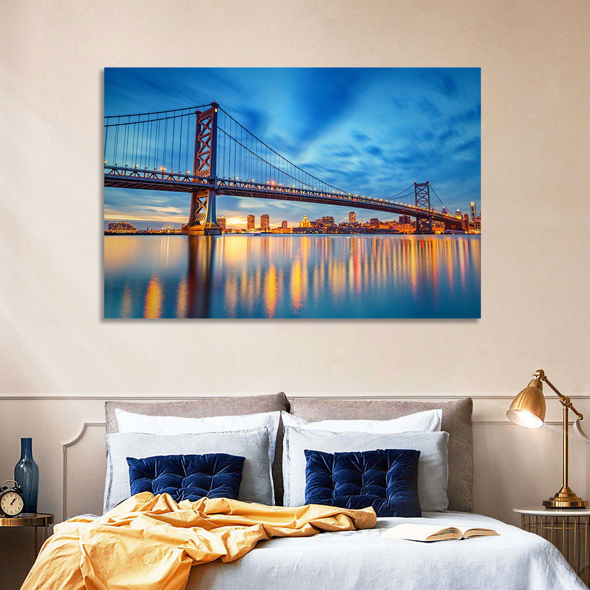 Benjamin Franklin Bridge Twilight Wall Art