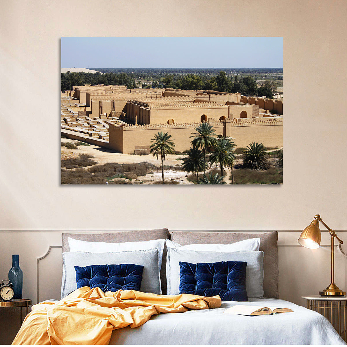 Babylon Palace Ruins Wall Art in a room, landscape
