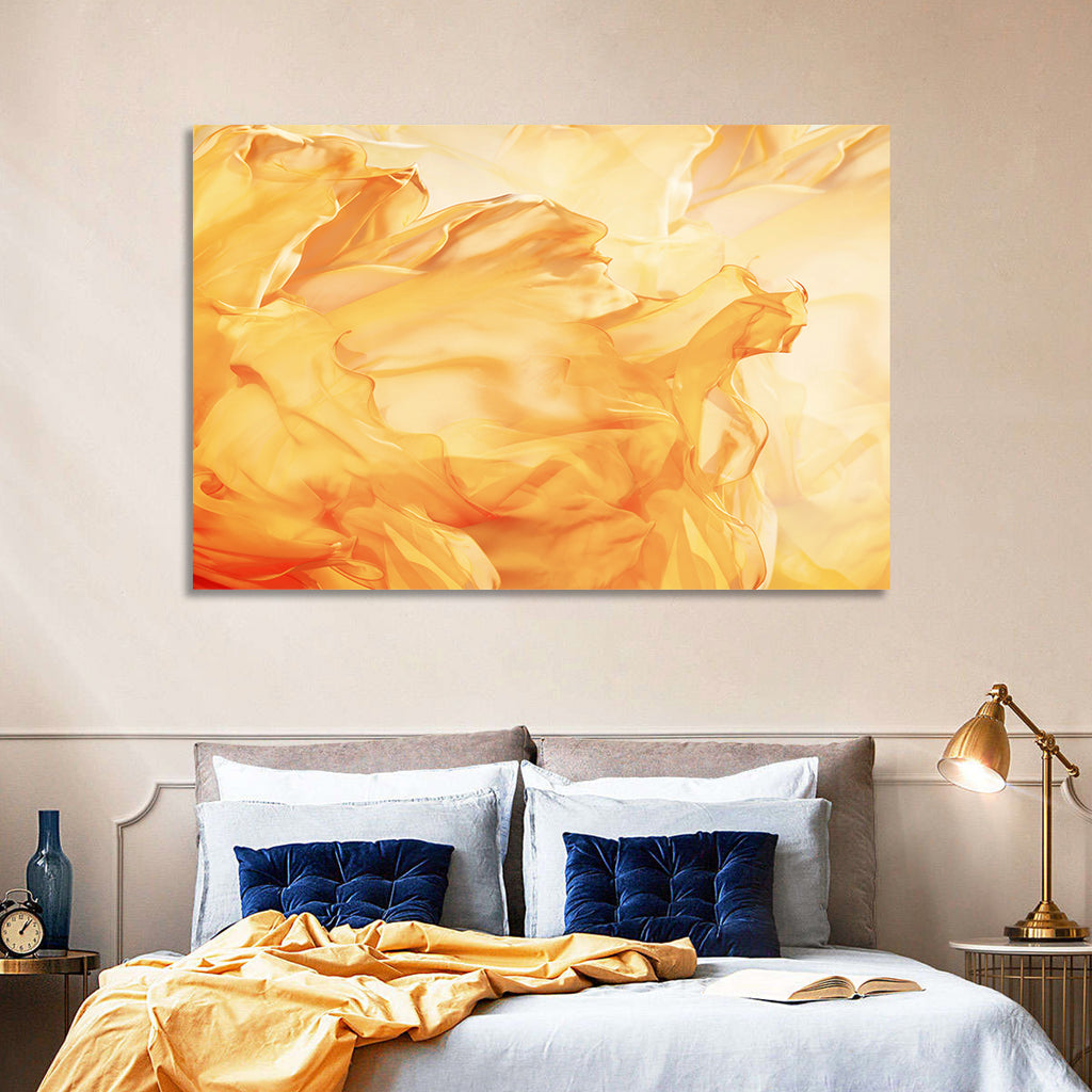 Golden Waving Cloth Abstract Wall Art