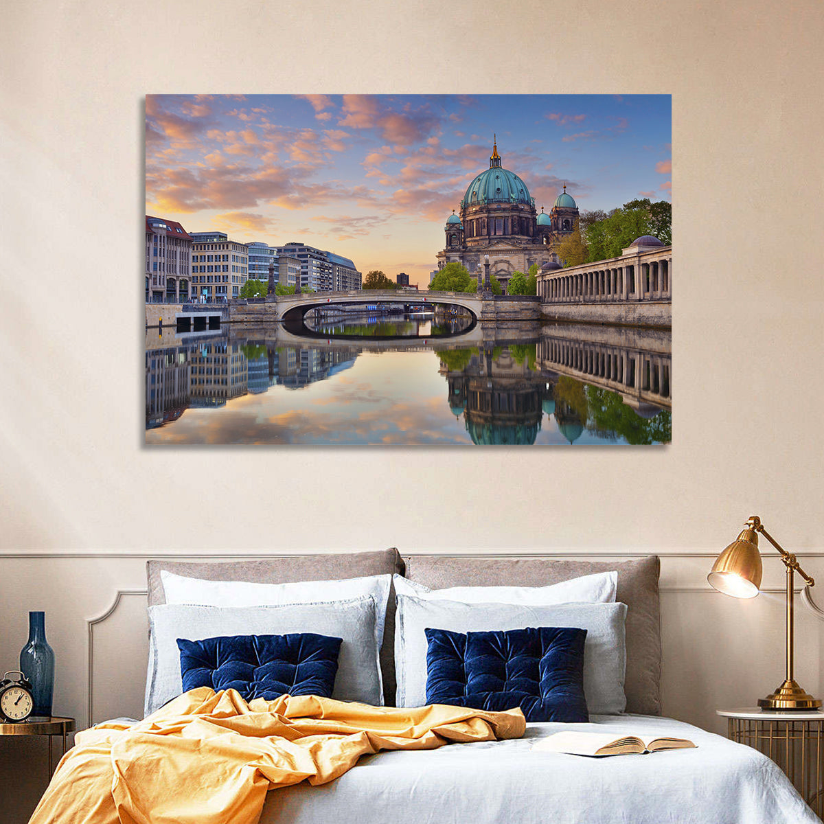 Golden Hour at Berlin Cathedral Wall Art in a room, landscape