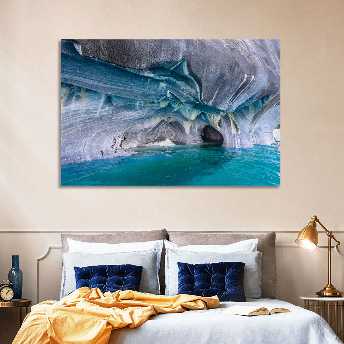 General Carrera Marble Caves Wall Art in a room, landscape