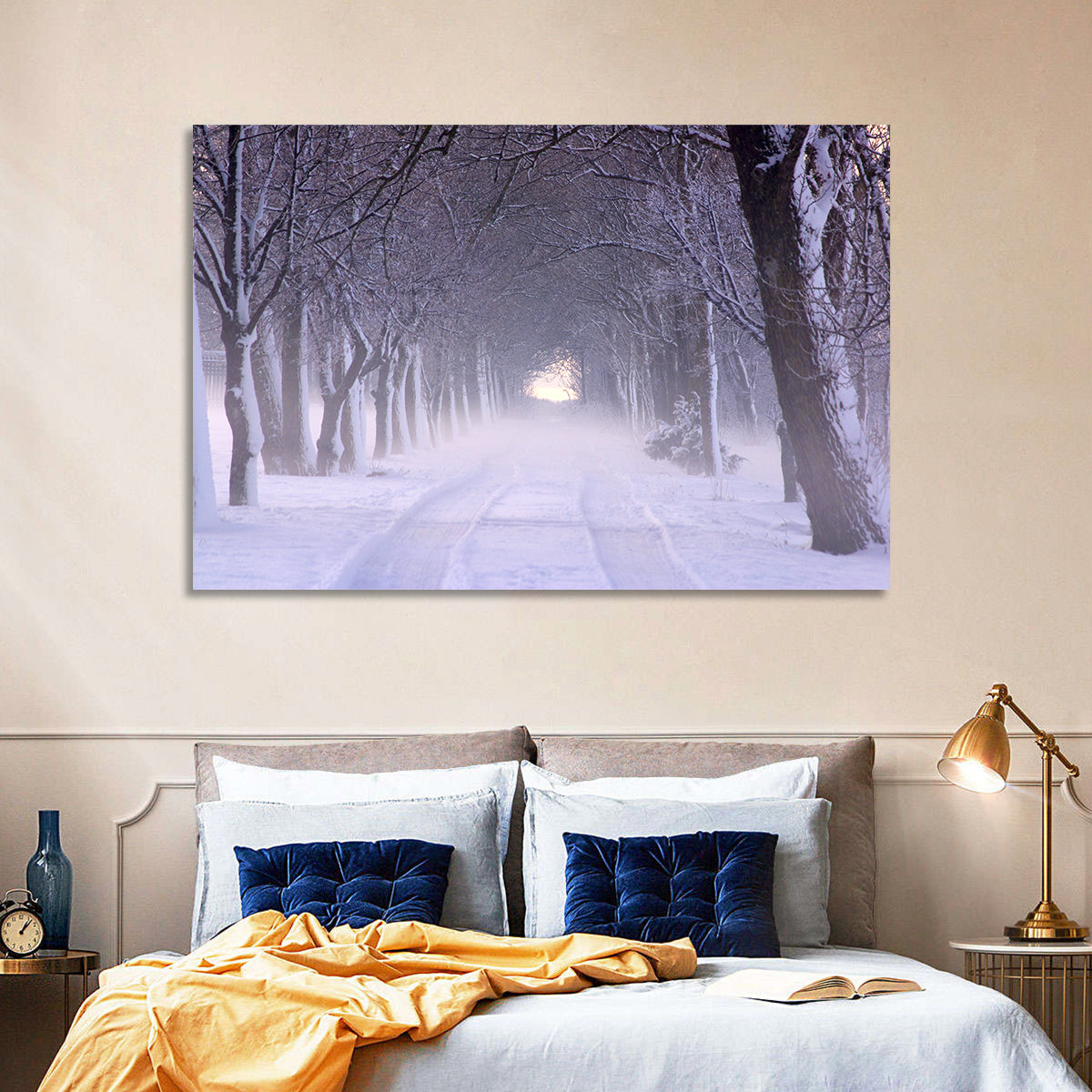 Kuressaare Park Snowy Path Wall Art in a room, landscape