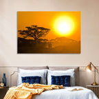 Jeep on Savannah at Sunset Wall Art