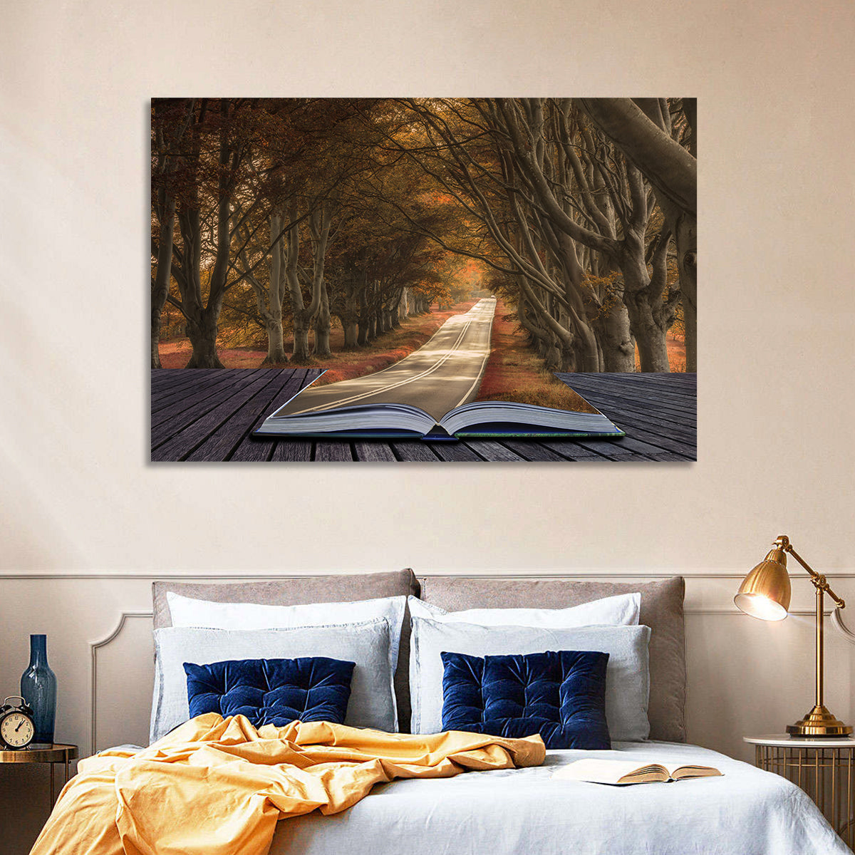 Surreal Book Pathway Wall Art in a room, landscape