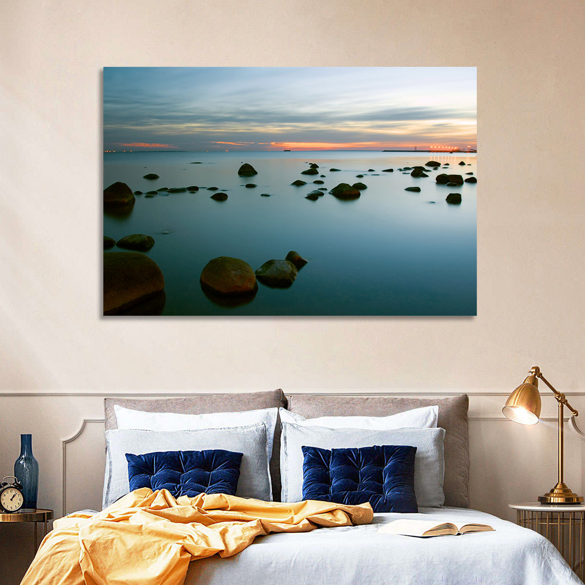 Baltic Sea at Twilight Wall Art in a room, landscape
