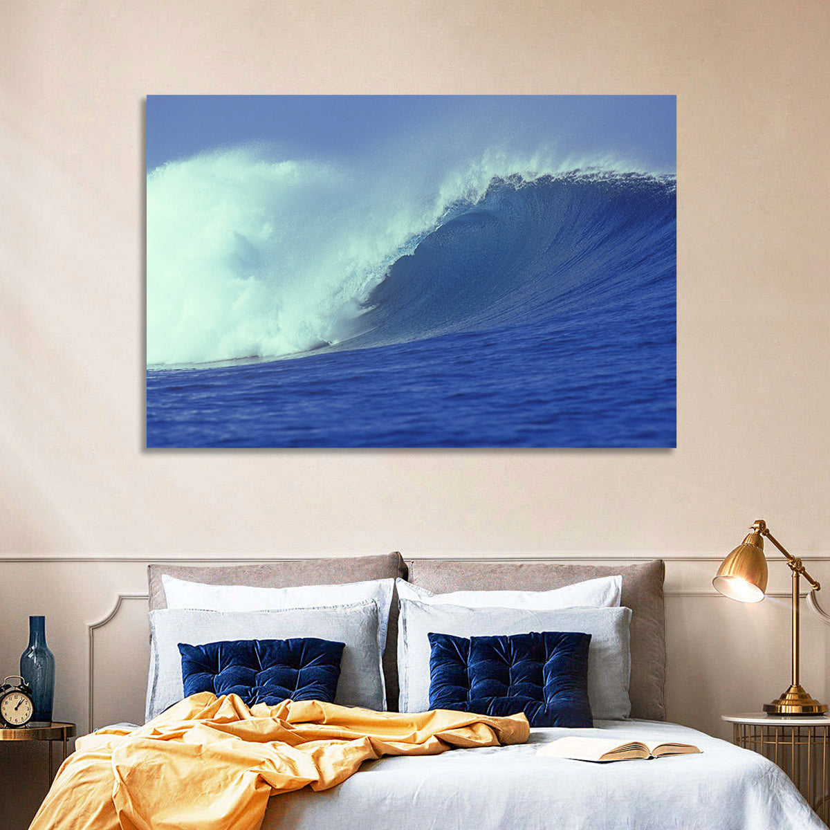Deep Blue Barrel Wave Wall Art