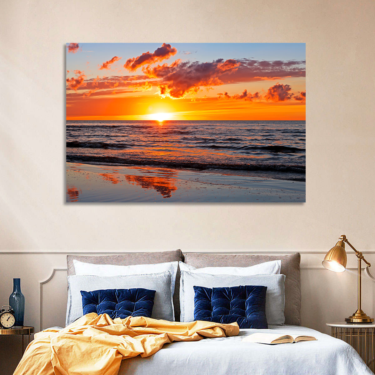 Sunset Over the Baltic Wall Art in a room, landscape