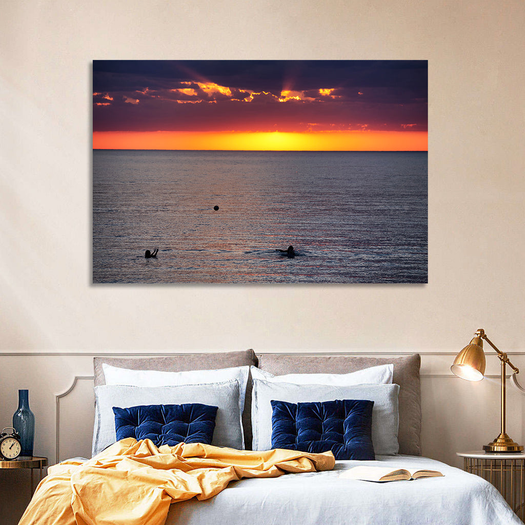 Balkhash Sunset Silhouettes Wall Art