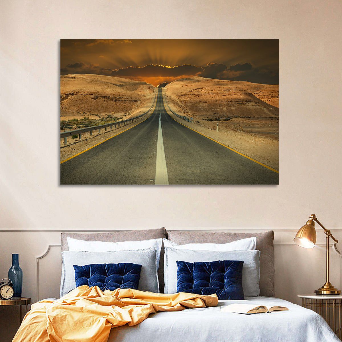 Negev Road at Sunset Wall Art in a room, landscape