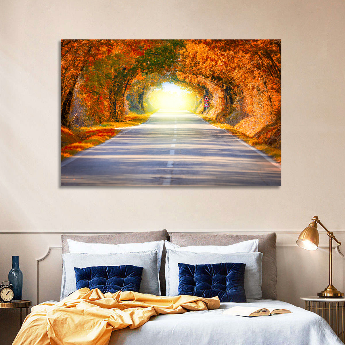 Golden Autumn Tree Tunnel Wall Art