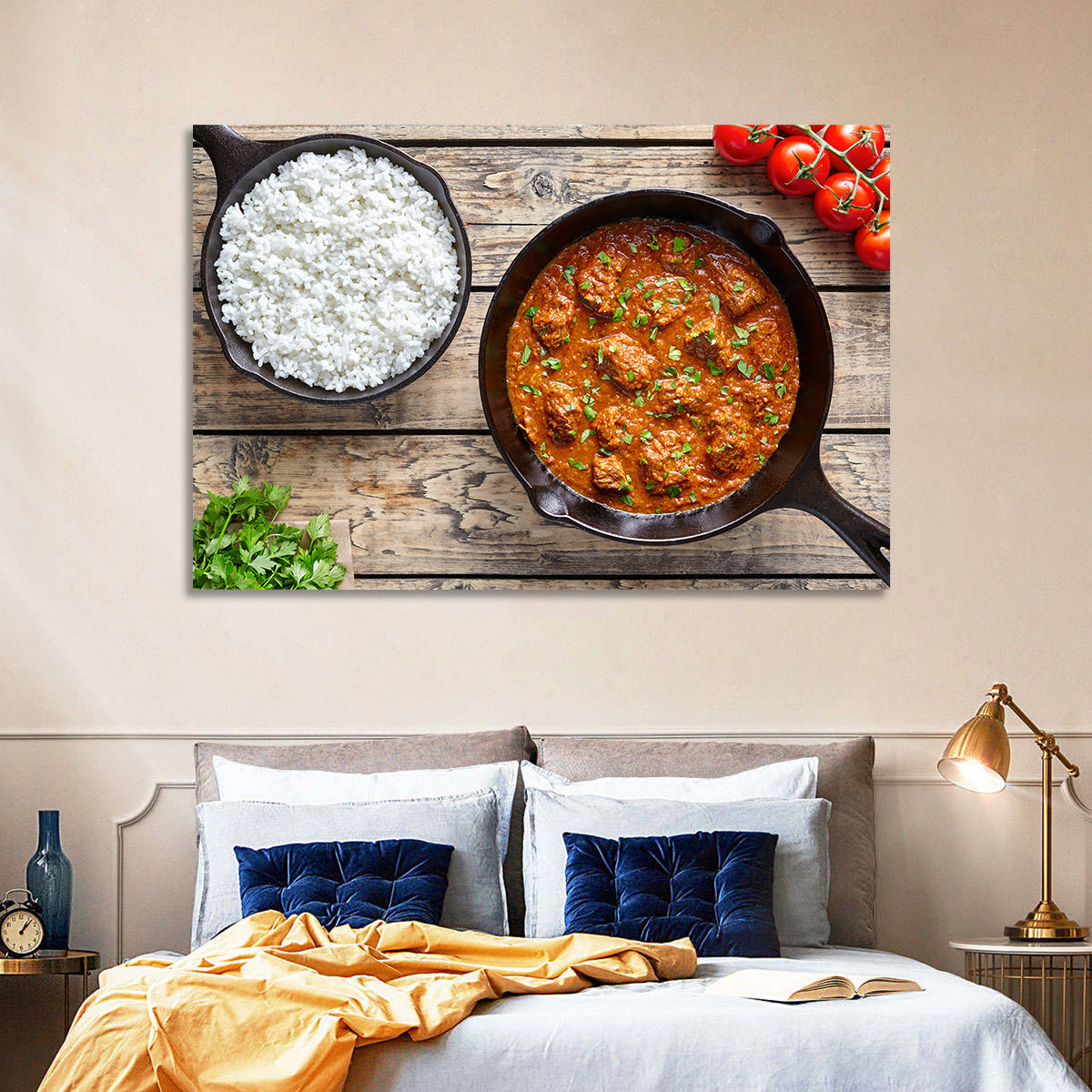 Rustic Beef Curry Wall Art in a room, landscape