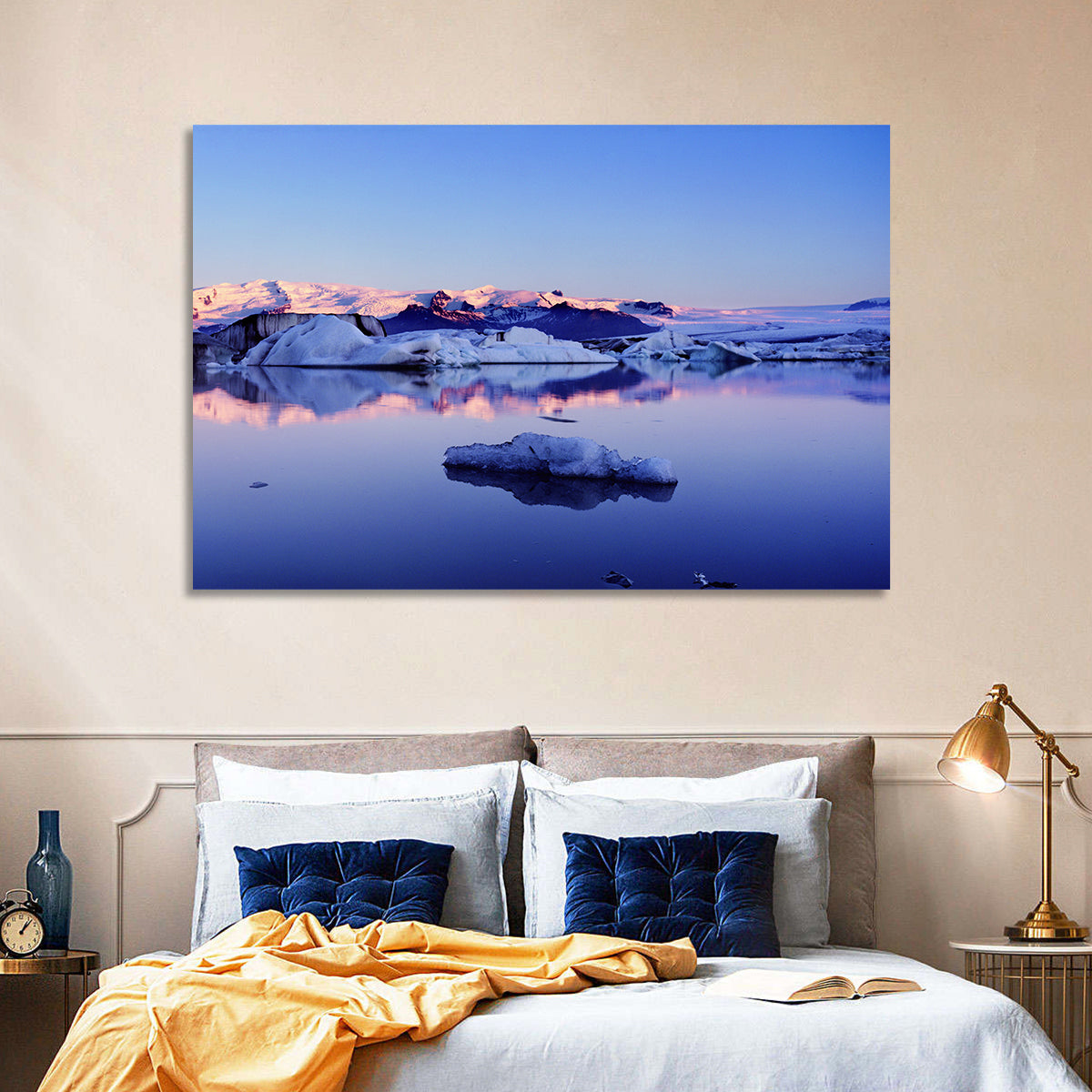Jokulsarlon Glacier Lagoon Wall Art in a room, landscape