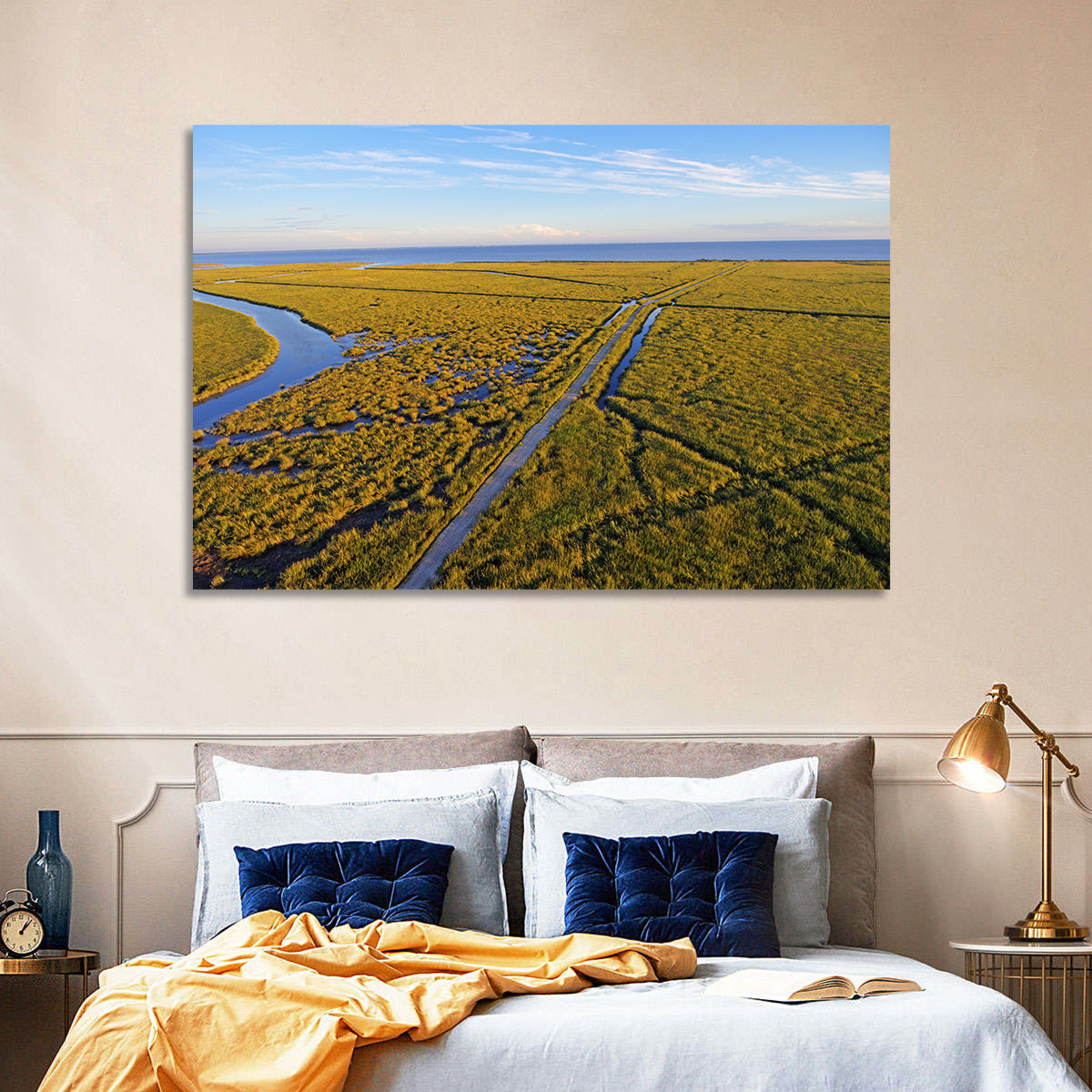 Delaware Bay Marshland Aerial Wall Art