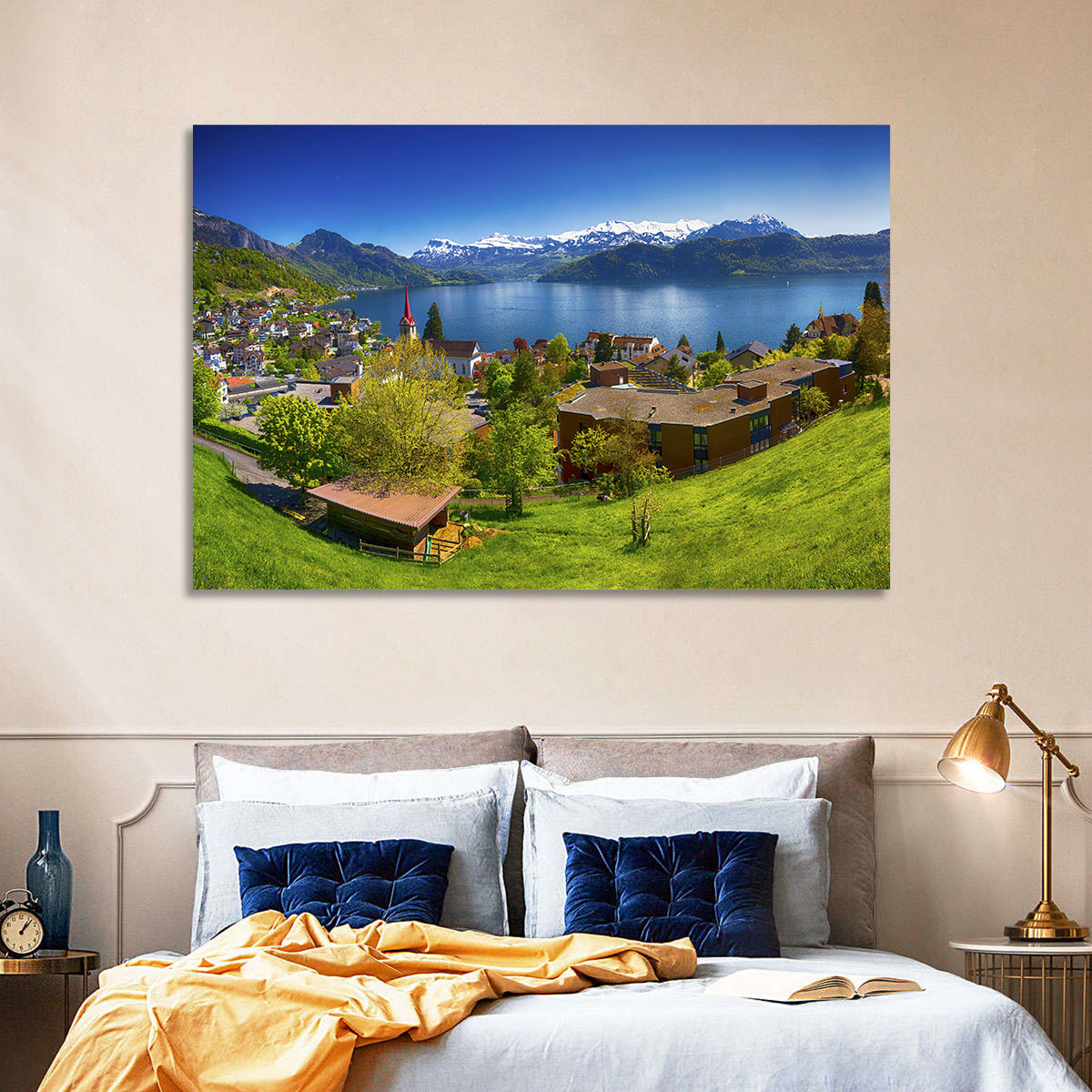 Lake Lucerne, Weggis Wall Art in a room, landscape