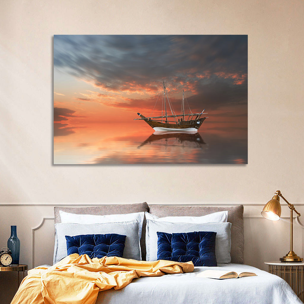 Dhow at Sunset Wall Art