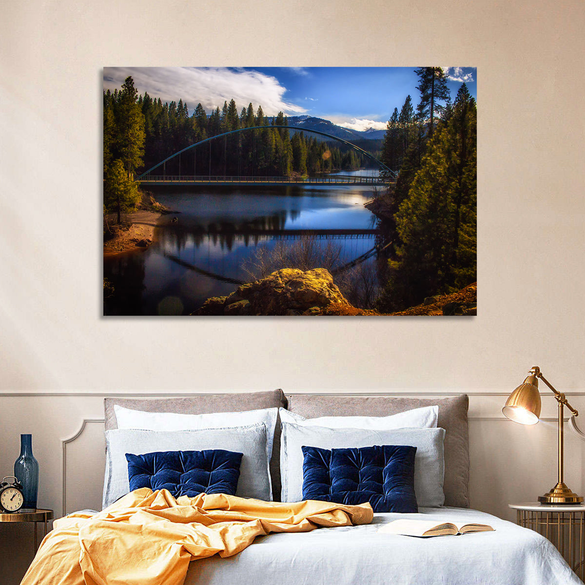 Wagon Creek Bridge Wall Art in a room, landscape
