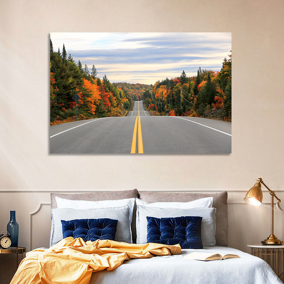 Algonquin Park Road Wall Art in a room, landscape