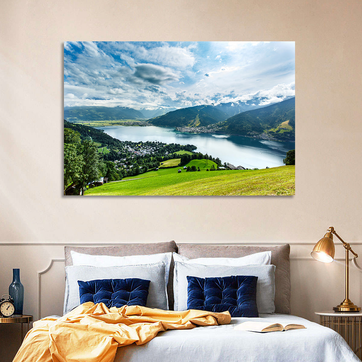 Zell Am See Panorama Wall Art in a room, landscape