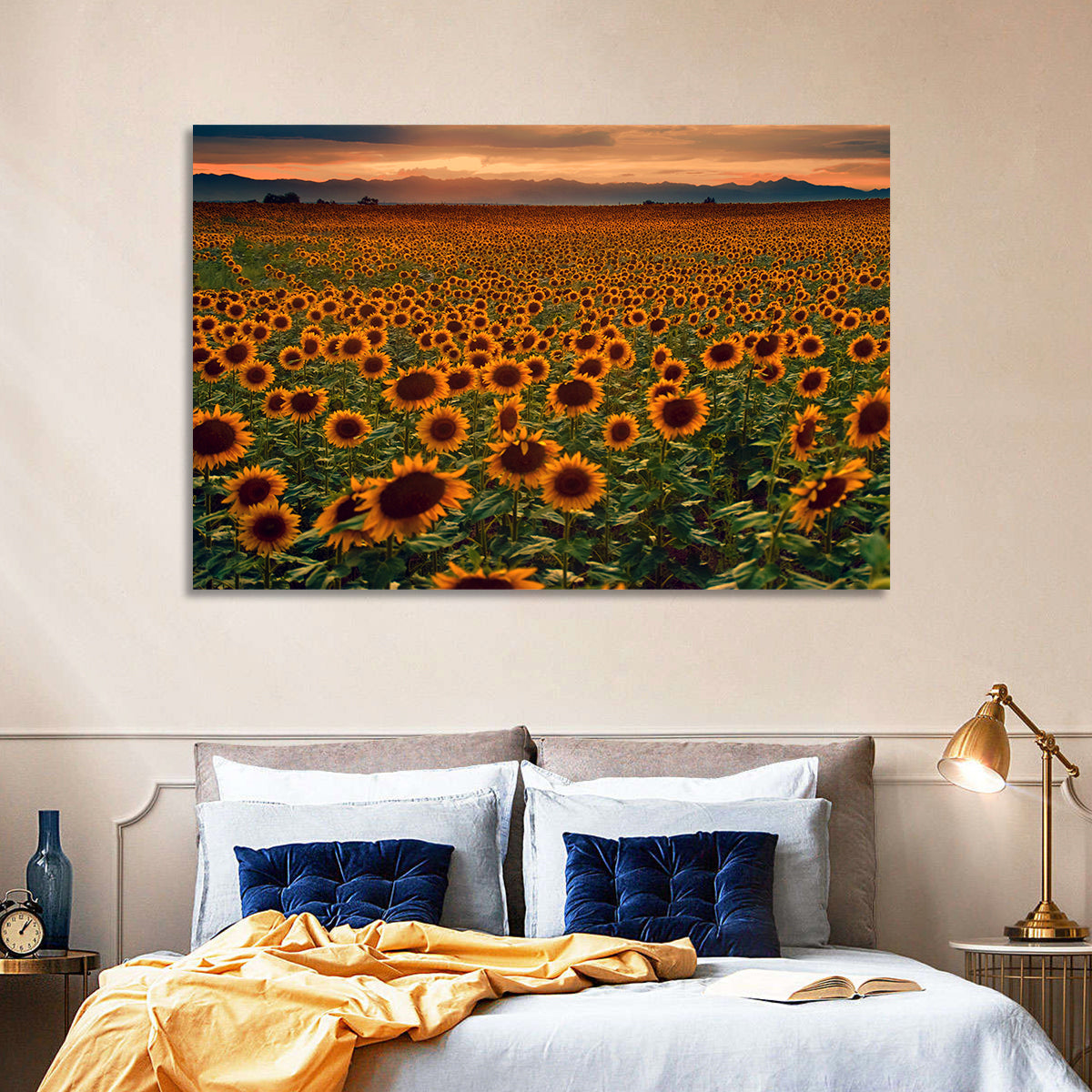 Colorado Sunflower Field at Sunset Wall Art